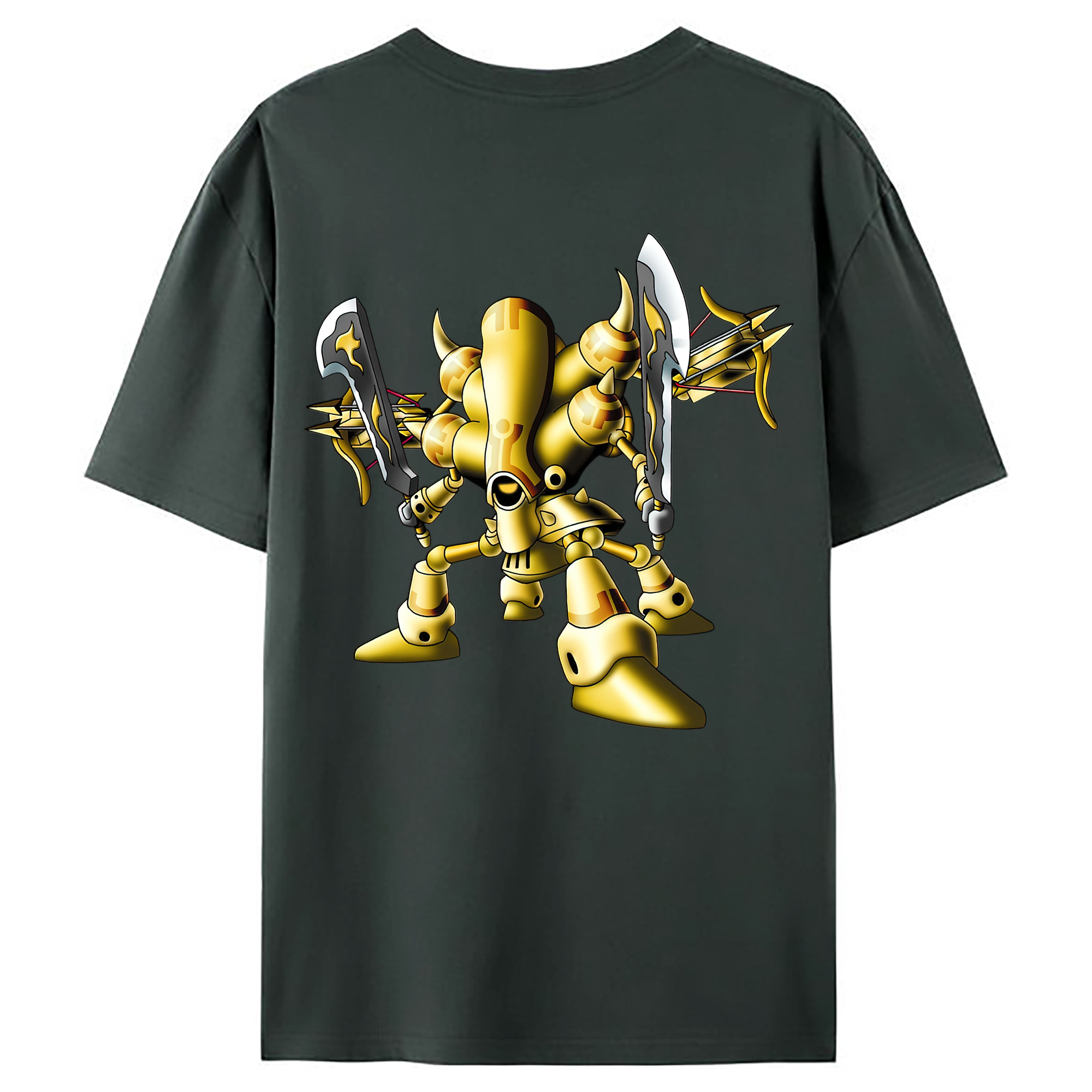 （画像用） ドラゴンクエスト Doragon Kuesuto Dragon Quest 綿100％ メンズ半袖Tシャツ（バックプリント） 通気性